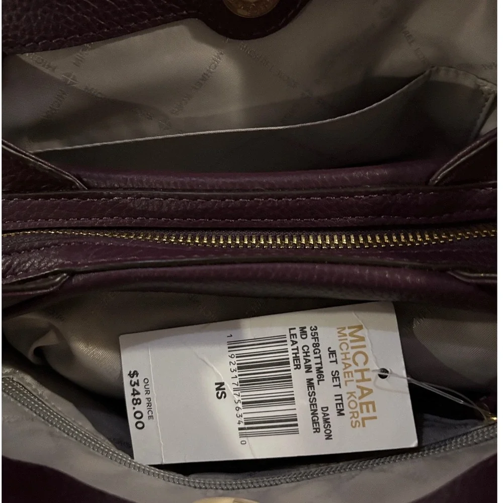 Michael Kors Damson Medium Chain Messenger Leather shoulder Bag 35F8GTTM6L New